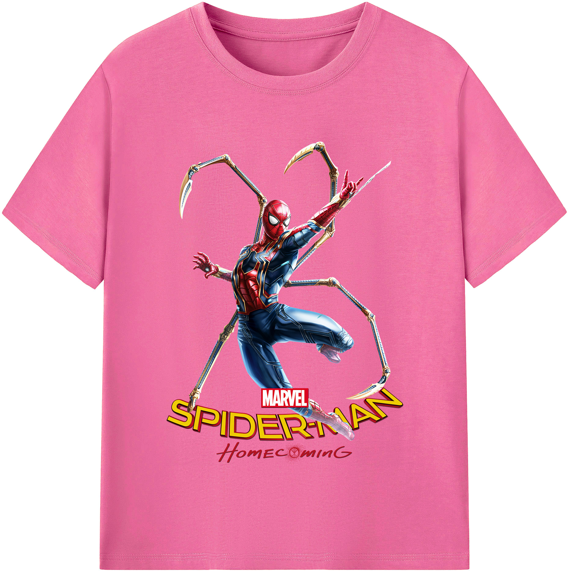 （画像用） Spider Man スパイダーマン レディースカジュアルプリントTシャツ（綿100％）